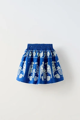 BIRD PRINT SKIRT