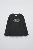 EMBROIDERED TEXT T-SHIRT