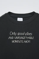 EMBROIDERED TEXT T-SHIRT