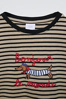 EMBROIDERED STRIPED DOG SHIRT