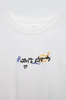 RUFFLY EMBROIDERED T-SHIRT