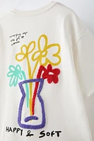 RUFFLY EMBROIDERED T-SHIRT