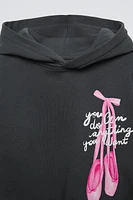 OVERSIZE FIT BALLET HOODIE SWEATSHIRT