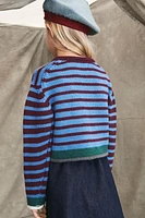 STRIPED WOOL BLEND CROPPED SWEATER LIMITED EDITION