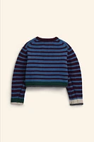 STRIPED WOOL BLEND CROPPED SWEATER LIMITED EDITION