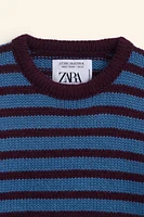 STRIPED WOOL BLEND CROPPED SWEATER LIMITED EDITION