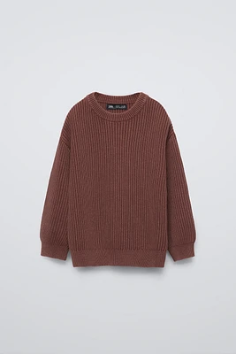 ACID WASHED KNIT SWEATER