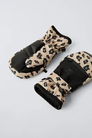 NON-SLIP ANIMAL PRINT MITTENS SKI COLLECTION