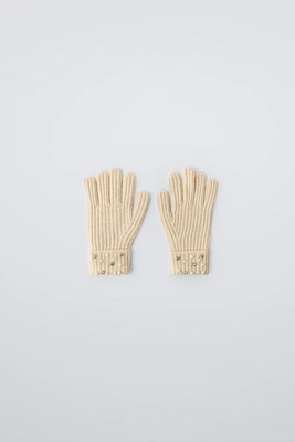 KNIT GLOVES WITH PEARLS