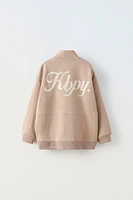 EMBROIDERED ZIP SWEATSHIRT