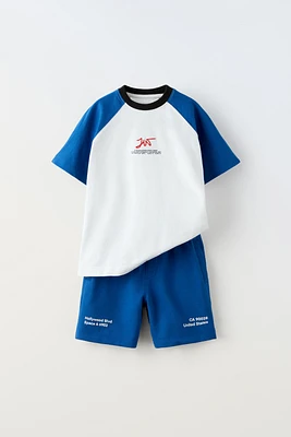 RAGLAN T-SHIRT AND SHORTS MATCHING SET