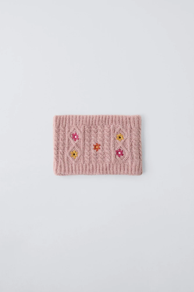 FLORAL KNIT NECK WARMER