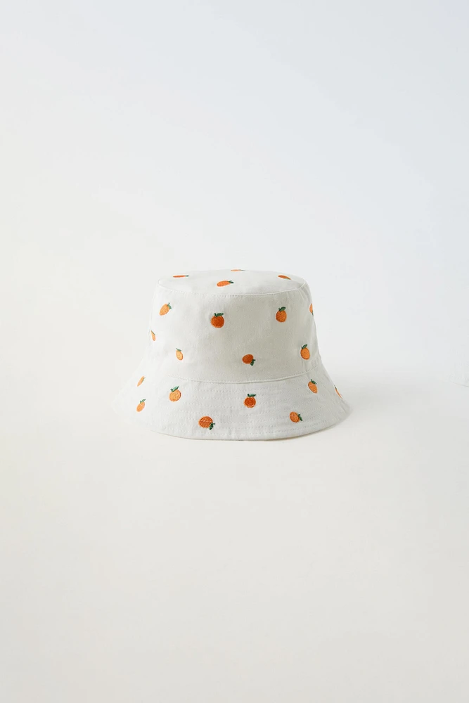 FRUIT EMBROIDERED BUCKET HAT