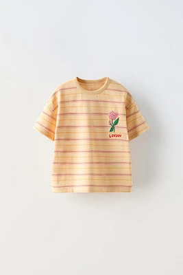 EMBROIDERED STRIPED T-SHIRT