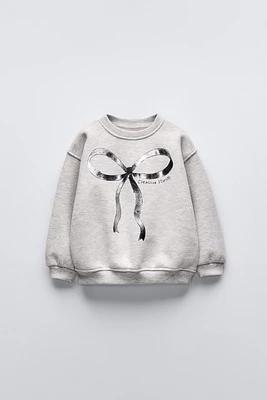 METALLIC BOW SWEATSHIRT