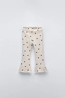 SOFT TOUCH POLKA DOT FLARE RIB PANTS