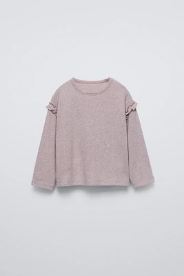 RUFFLED SOFT TOUCH T-SHIRT