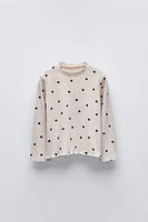 SOFT TOUCH POLKA DOT RIB T-SHIRT