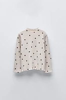 SOFT TOUCH POLKA DOT RIB T-SHIRT