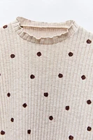 SOFT TOUCH POLKA DOT RIB T-SHIRT