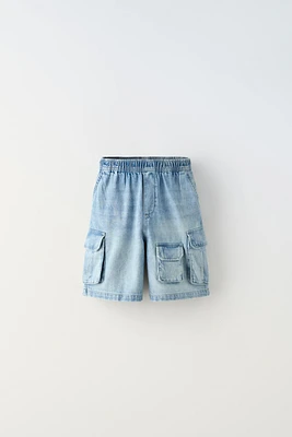 DENIM UTILITY SHORTS