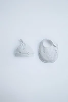 PRINTED RIB HAT AND BIB PACK