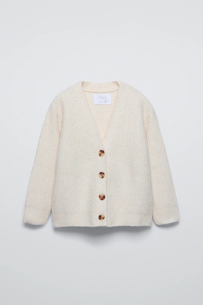 BUTTONED KNIT CARDIGAN