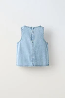 DENIM WRAP TOP