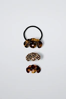 PACK OF DOG-SHAPED HAIR TIE AND CLIPS