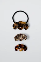 PACK OF DOG-SHAPED HAIR TIE AND CLIPS