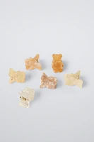 SIX-PACK OF BEAR HAIR CLIPS