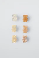 SIX-PACK OF BEAR HAIR CLIPS