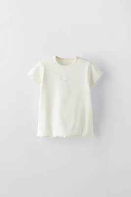 EMBROIDERED RIBBED T-SHIRT