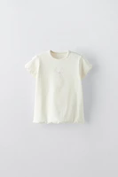 EMBROIDERED RIBBED T-SHIRT