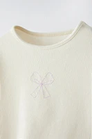 EMBROIDERED RIBBED T-SHIRT