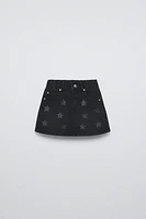 SHIMMERY STARS DENIM SKIRT