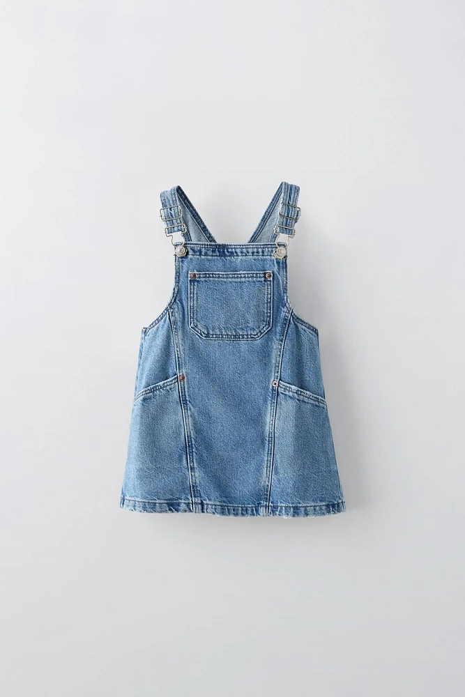 DENIM PINAFORE DRESS