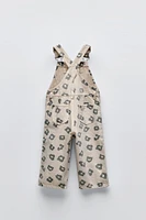 ANIMAL PRINT TWILL OVERALLS