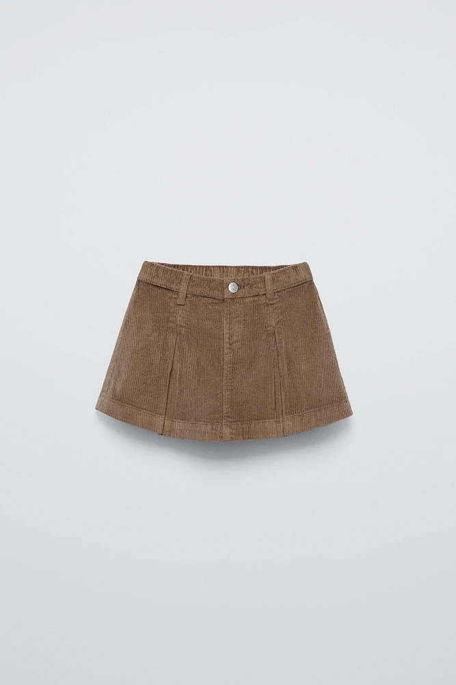 PLEATED CORDUROY SKIRT