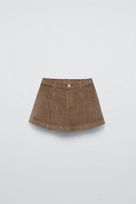 PLEATED CORDUROY SKIRT