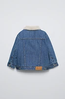 FLEECE TRIM DENIM JACKET