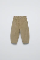 LINED CORDUROY PAPERBAG PANTS