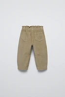 LINED CORDUROY PAPERBAG PANTS