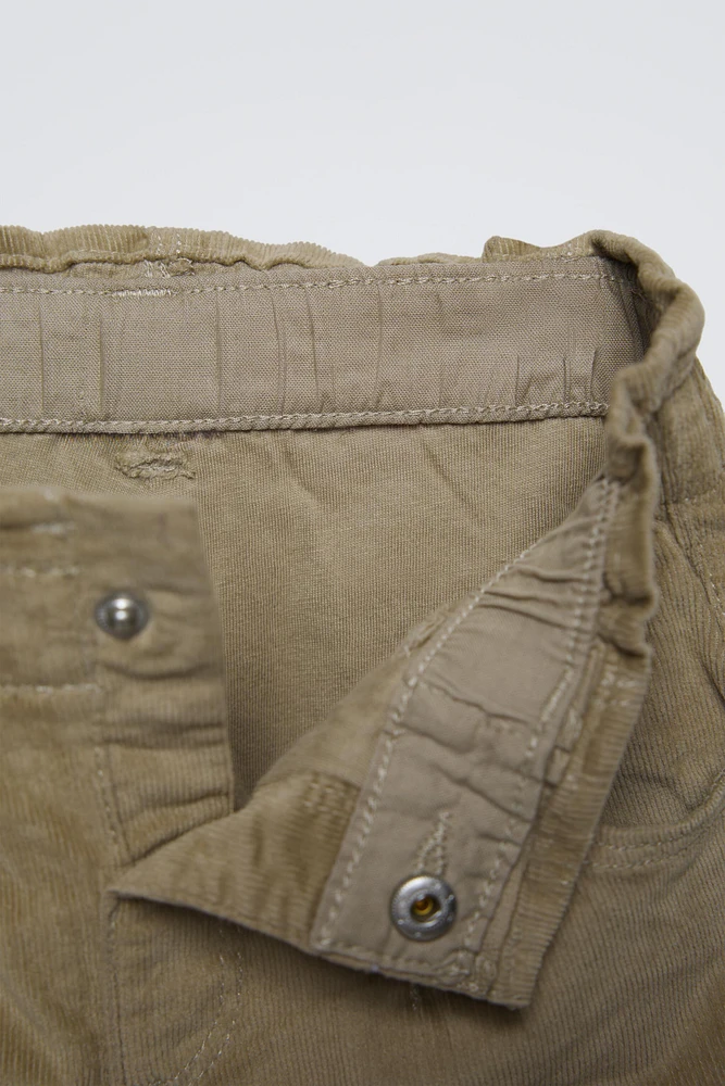 LINED CORDUROY PAPERBAG PANTS