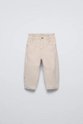 LINED CORDUROY PAPERBAG PANTS