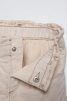 LINED CORDUROY PAPERBAG PANTS