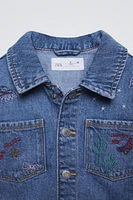 EMBROIDERED DENIM OVERSHIRT