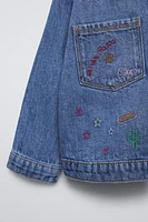 EMBROIDERED DENIM OVERSHIRT