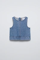 ZIPPERED DENIM TOP