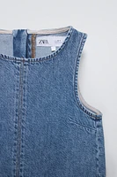 ZIPPERED DENIM TOP